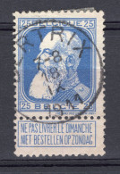 Delcampe - Léopold II Grosse Barbe 25c Bleu - Oblitéré BERTRIX 1911 Avec Languette - 1905 Thick Beard