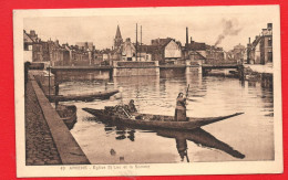Delcampe - 80 - AMIENS -   EGLISE St-LEU -  FEMME Et ENFANT NAVIGUANT SUR LA SOMME - Cliché Rare - Amiens