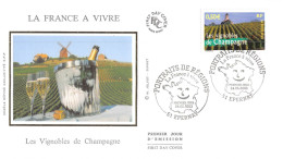 Delcampe - FDC Soie - Les Vignobles De Champagne - 24/5/2003 Epernay - 2000-2009