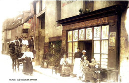 Delcampe - DEPT 14 FALAISE    Café MÉNAGER-BANNIER TRÈS  BELLE ANIMATION 9X14 REIMPRESSION DE CARTES ANCIENNES - Falaise