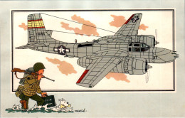 Delcampe - N°44 Grande Image Tintin Hergé Aviation Douglas B-26 " Invader " 1942 U.S.A. Plane Avion 飛行機 Aereo Avión Samolot TB.Etat - Altri & Non Classificati