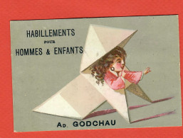 Delcampe - Paris, A. Godchau, Jolie Chromo, Fillette, Origami Lith. Dupuy - Autres & Non Classés