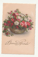 Delcampe - Carte Postale Ancienne - Fantaisie Fleurs - Roses - Bonne Année - 1922 - Blumen
