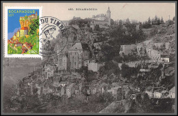 Delcampe - 56413 N°3492 Rocamadour Lot 2002 France Cad Lucky Luke Fete Du Timbre Carte Maximum Sur Cpa - 2000-2009