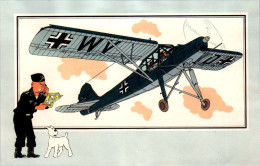 Delcampe - N°20 Grande Image Tintin Hergé Aviation Fieseler " Storch " 1939 Allemagne Plane Avion 飛行機 Aereo Avión Samolot TB.Etat - Altri & Non Classificati