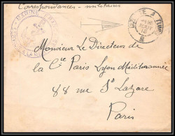 Delcampe - 099649 Tunisie Convoyeur Bizerte à Tunis Naval 1915 Navale Lettre Cover - Storia Postale
