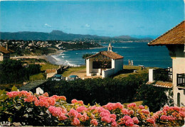 Delcampe - Carte Postale - 64 - Bidart - Chapelle De La Madeleine Et L'Océan  Dans Le Fond : L'Espagne - Automobiles - Fleurs - Fla - Bidart