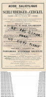 Delcampe - MEDICAMENT Acide Salcylique SCHLUMBERGER & CERCKEL Parfumerie Savon Dentifrice Fabrique De Fermoirs Jules GELLEE à PARIS - Werbung
