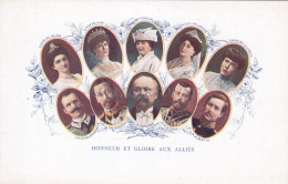 Delcampe - ROYALTY - Honneur Et Gloire Aux Allies, WWI Postcard - Königshäuser