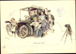 Delcampe - Artiste CPA Mercedes Benz 1904, Automobil, Fotoapparat, Familie - Sonstige & Ohne Zuordnung