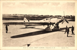 Delcampe - CPA Record-Flugzeug, Trait D'Union, Dewoitine D 33, Propellermaschine, Rekordflug Doret, Le Brix - Sonstige & Ohne Zuordnung