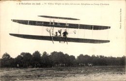 Delcampe - CPA Aviation En 1908, Wilbur Wright, Aeroplane Au Camp D'Auvours - Sonstige & Ohne Zuordnung