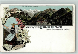 Delcampe - 3800 Interlaken Lithographie Eiger Mönch Jungfrau Tracht Restauration He... - 13220878 - Interlaken