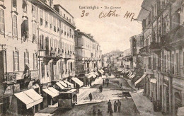 Delcampe - Dh280 Cartolina  Ventimiglia Via Cavour Tram 1917 Provincia Di Imperia - Imperia