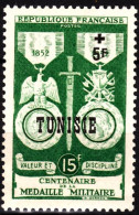 Delcampe - TUNISIA 1952 Centenary Of Military Medal. French Stamps Ovp And Surcharged, MNH - Nuevos
