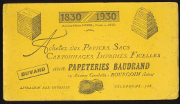 Delcampe - Buvard 25.1 X 14 Centenaire Des Papeteries BAUDRAND à Bourgoin Isère 1830-1930 Papiers, Sacs, Cartonnages, Imprimés .. - Stationeries (flat Articles)