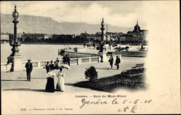 Delcampe - CPA Genève Genf Stadt, Quai Du Mont Blanc, Gebirge, Passanten, Straßenpartie - Sonstige & Ohne Zuordnung