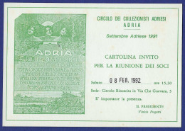 Delcampe - Adria - Esposizioni Di Adria 1904 Official Stamp Reproduction Invitation Postcard - 1992 - Rovigo