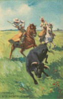 Delcampe - Carte Postale Ancienne - Corrida - Art Peinture - Carlos Ruano Llopis - La Tenta Par Acosoo - CPA - Voir Scans Recto-Ver - Stierkampf