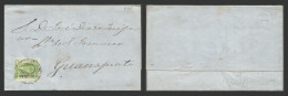Delcampe - MEXICO. 1858 (23 Apr). DF - Gjuato. EL With Full Contains, Sender Miguel Rul, Fkd 2rs Dry Green 1856 Issue, Large To Com - Mexique