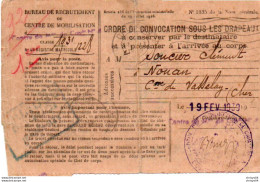Delcampe - 6V6Tg   Service Militaire Ordre Convocation Sous Drapeaux 1939 Nouan Vasselay - Non Classés