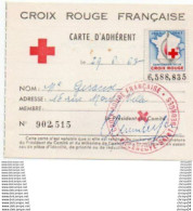 Delcampe - 3V9Vo  Croix Rouge Française Carte D'adhérent Timbre Cachet Tampon - Non Classés