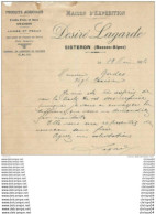 Delcampe - 04 SISTERON FACTURE COURRIER DESIRE LAGARDE MAISON D4EXPEDITION PRODUITS AGRICOLE EN 1924 - Landwirtschaft