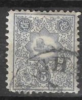 Delcampe - Persia 5ch Lion And Sun Blue POSTE PERSANE Used, Ornate Design Clear Cancel - Iran