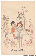 Delcampe - CAR-ADZP12-0706-FETE-VOEUX - Bonne Fête - Dessin D'une Fille - D'un Garçon Et Un Chien Pres D'une Cloture - Maison - Neujahr