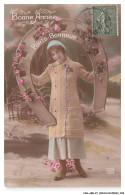 Delcampe - CAR-AEBP7-0353-FETE-ET-VOEUX - BONNE ANNEE - PORTE-BONHEUR - UNE FEMME - FER A CHEVAL - Neujahr