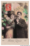 Delcampe - CAR-AEBP7-0360-FETE-ET-VOEUX - BONNE ANNEE - UN HOMME ET SA FEMME - OISEAU - Neujahr