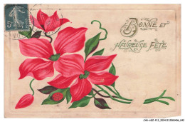 Delcampe - CAR-ADZP12-0701-FETE-VOEUX - Bonne Et Heureuse Fête - Fleurs - Gaufré - Vendue En L'etat - Neujahr