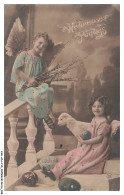 Delcampe - CAR-AFAP10-0491-FETES ET VOEUX - Heureuses Paques - Anges - Oeufs De Paques - Ostern
