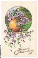 Delcampe - CAR-AFAP10-0494-FETES ET VOEUX - Heureux Anniversaire - Pot De Fleurs - Fleurs - Geburtstag