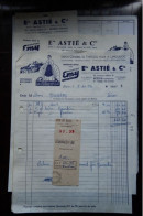 Delcampe - Facture Ancienne - BEZIERS ( 34 ) : Ets ASTIE Et Cie, 54 Avenue Albert 1er, Avec Lettre De Change Et Lettre - 1950 - ...