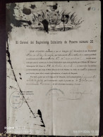 Delcampe - DOC 1891 NOMINATION REGIMENT DE CAVALLERIE PIZARRO ILE DE CUBA - Documenti Storici