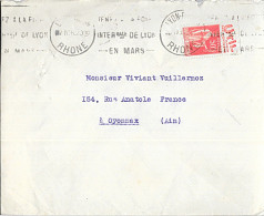 Delcampe - S42 - PAIX DE CARNET " UTIL BLANCHIT PAR OXYGENE " SEUL SUR LETTRE DE LYON DU 07/04/36 - 1921-1960: Modern Period
