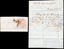 Delcampe - Córdoba - Prefilatelia PE 8R - PE 1828 - Carta A Madrid Con Porteo Manuscrito "6" - ...-1850 Vorphilatelie