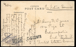 Delcampe - Postage Due On Military Mail To The United States  1917 (18.6) This Postage-free Real Photographic Postcard Depicting Th - Cipro (...-1960)