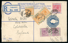 Delcampe - 1917–23 KGV. Attractive Selection Of Eleven Covers, Including Two 2pi Registration Envelopes Uprated And Addressed To En - Cipro (...-1960)