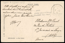 Delcampe - French Military Post In Cyprus  1918 (8.10) Stampless Picture Postcard From Monarga To Paris, Bearing The Rare French Mi - Cipro (...-1960)