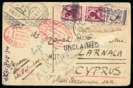 Delcampe - 1928–59 Incoming Mail: Accumulation Of 22 Covers, Predominantly Addressed To Cyprus, Including Airmail And Registered Us - Cipro (...-1960)