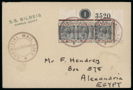 Delcampe - 1929–30 Maritime Mail: Group Of Five Items, Including Three Covers Bearing A Variety Of Maritime Cachets, Notably The Sc - Cipro (...-1960)