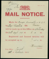 Delcampe - 1932 Post Office Notice, Displayed At Famagusta, Advising The Closing Times For The Despatch Of Mails To Europe And The - Cipro (...-1960)