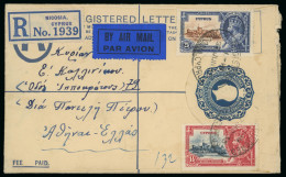 Delcampe - 1935 Silver Jubilee Group Of Five Covers, Bearing A Variety Of Silver Jubilee Frankings, Including Two Registered And Tw - Cipro (...-1960)