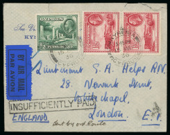 Delcampe - 1936–53 Instructional Markings: Selection Of Six Covers To And From Cyprus, Illustrating A Range Of Scarce Auxiliary Pos - Cipro (...-1960)