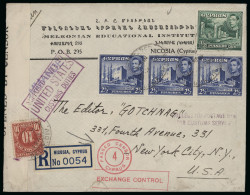 Delcampe - 1939–42 Exchange Control: Group Of Three Censored Covers, Including One Incoming From South Africa, All Bearing The Red - Cipro (...-1960)