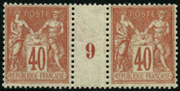 Delcampe - ** N°94 40c Orange, Paire Mill 9 - TB - Millésimes
