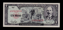 Delcampe - CUBA 1 PESO 1959 AUNC/EBC+ Pick.90a Serie J131242A JOSE MARTÍ . FIRMA DE FELIPE PAZOS - Cuba