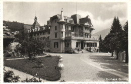 Delcampe - BRUNIG, BERN, MEIRINGEN, SPA HOUSE BRUNIG, TOWER, MOUNTAINS, GARDEN, B/W, POSTCARD, SWITZERLAND - Meiringen